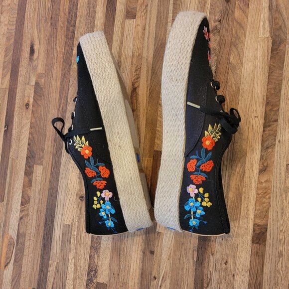 Keds x Rifle Paper Co. Triple Kick Wildwood Sneaker Black Floral - Picture 2 of 12
